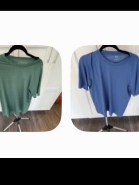 Uniqlo AIRism Performance T Shirt Lot of 3 Men's Medium Blue Green Olive Activew